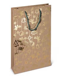 4nio - FS-0010 GOLD DETAYLI KRAFT KARTON POŞET