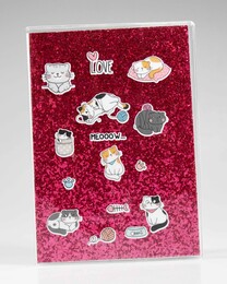 NIO-0004 FUŞYA KEDİ SİMLİ DEFTER - Thumbnail