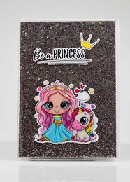 NIO-0004 KOYU GRİ PRENSES SİMLİ DEFTER - Thumbnail