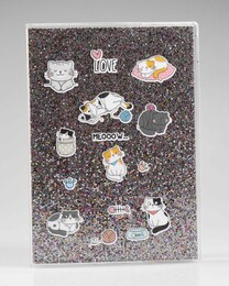 NIO-0004 KOYU GRİ KEDİ SİMLİ DEFTER - Thumbnail