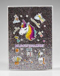 NIO-0004 KOYU GRİ UNICORN SİMLİ DEFTER - Thumbnail