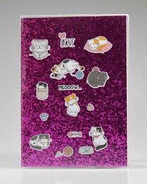 NIO-0004 MOR KEDİ SİMLİ DEFTER - Thumbnail