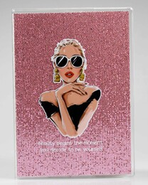 NIO-0004 PEMBE GÖZLÜKLÜ KADIN SİMLİ DEFTER - Thumbnail