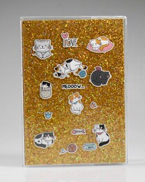 NIO-0004 SARI KEDİ SİMLİ DEFTER - Thumbnail