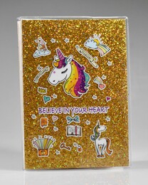 NIO-0004 SARI UNICORN SİMLİ DEFTER - Thumbnail