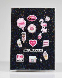 NIO-0004 SİYAH PINK SİMLİ DEFTER - Thumbnail