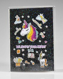 NIO-0004 SİYAH UNICORN SİMLİ DEFTER - Thumbnail