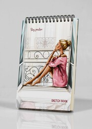 NIO-0009 PENCEREDEKİ KIZ ÇİZİM DEFTER - Thumbnail