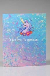 NIO-0013 ÇİÇEKLİ UNICORN DEFTER - Thumbnail