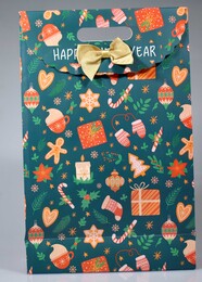 4nio - NIO-0018 YEŞİL YILBAŞI FİGÜRLÜ FİYONK POŞET