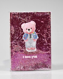 NIO-0031 PEMBE AYI SİMLİ SULU DEFTER - Thumbnail