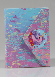 NIO-0038 MİNİ ÇİÇEKLİ UNICORN ZARF DEFTER - Thumbnail