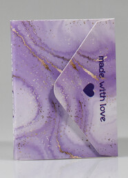 NIO-0038 MİNİ MOR MERMER ZARF DEFTER - Thumbnail