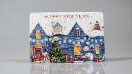 4nio - NİO-0040 MAVİ NOEL DÜKKANI KARPOSTAL