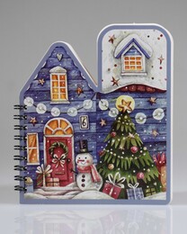 4nio - NIO-0041 MAVİ EV ŞEKİLLİ YILBAŞI NOT DEFTER