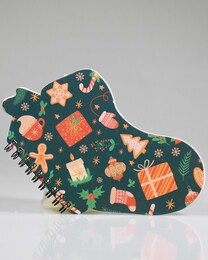 4nio - NIO-0041 YEŞİL ÇORAP ŞEKİLLİ YILBAŞI NOT DEFTER