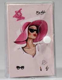 NIO-0048 PEMBE ŞAPKALI ÇITÇITLI DEFTER - Thumbnail