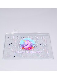 4nio - NIO-0053 ÇİÇEKLİ UNICORN ŞEFFAF ÇANTA