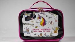 4nio - NIO-0058 FUŞYA UNICORN ŞEFFAF ÇANTA