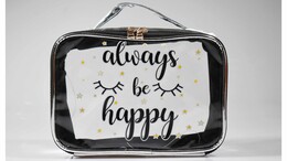 4nio - NIO-0058 GRİ ALWAYS BE HAPPY ŞEFFAF ÇANTA