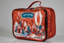 4nio - NIO-0058 KIRMIZI BALON SİMLİ ŞEFFAF ÇANTA