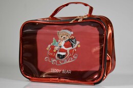 4nio - NIO-0058 KIRMIZI TEDDY BEAR YILBAŞI ŞEFFAF ÇANTA