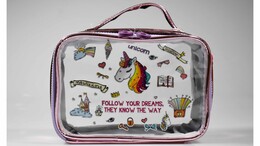 4nio - NIO-0058 LİLA UNICORN ŞEFFAF ÇANTA