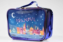 4nio - NIO-0058 MAVİ İSTANBUL ŞEFFAF ÇANTA