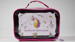 4nio - NIO-0058 PEMBE UNICORN ŞEFFAF ÇANTA