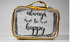 4nio - NIO-0058 SARI ALWAYS BE HAPPY ŞEFFAF ÇANTA