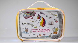 4nio - NIO-0058 SARI UNICORN ŞEFFAF ÇANTA