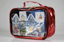 4nio - NIO-0058 YILBAŞI MAVİ EV ŞEFFAF ÇANTA