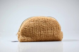 4nio - NIO-0059 CAMEL PELUŞ MAKYAJ ÇANTA