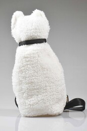 4nio - NIO-0084 BEYAZ KEDİ PELUŞ ÇANTA