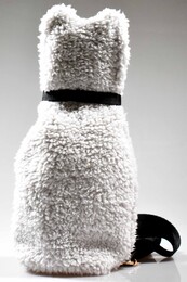 4nio - NIO-0084 GRİ KEDİ PELUŞ ÇANTA