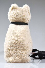 4nio - NIO-0084 KREM KEDİ PELUŞ ÇANTA