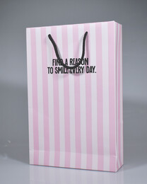 4nio - NIO-0106 PEMBE ÇİZGİLİ KARTON POŞET