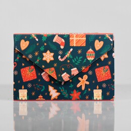 NIO-0138 YEŞİL YILBAŞI KARIŞIK KÜÇÜK ZARF DEFTER - Thumbnail