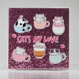 4nio - NIO-0140 PEMBE KEDİLER SİMLİ DEFTER